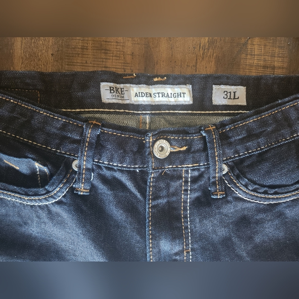 Men's BKE Dark Wash Aiden‎ Straight 31L Jeans - Picture 5 of 10